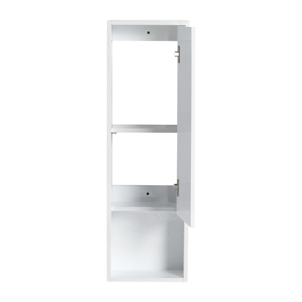 English Elm 12" Modern Bathroom Wall Cabinet With Soft-Close Doors, Space-Saving Float Mount, Glossy White Finish W999P312077