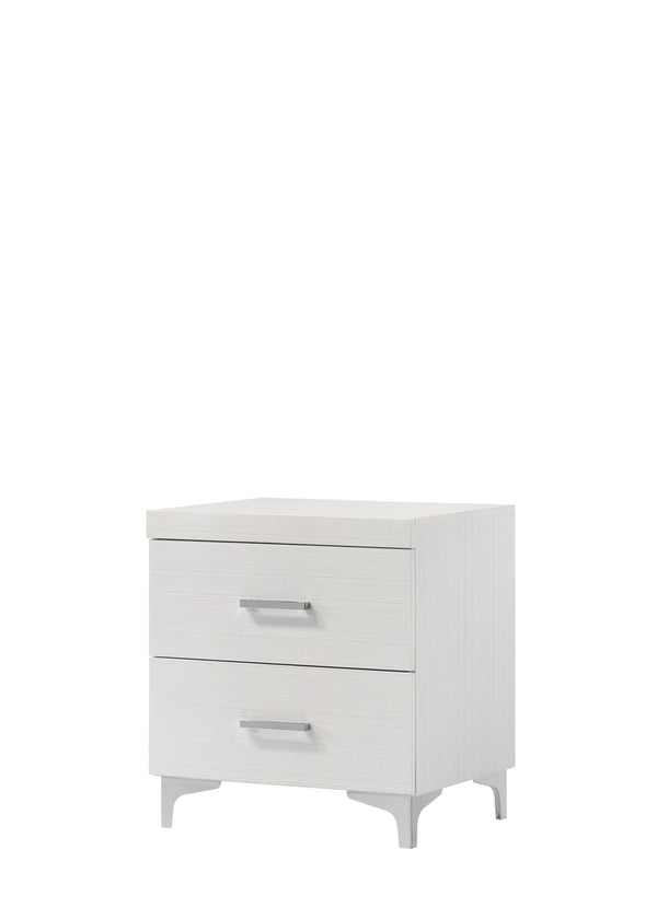 English Elm Casilda White Nightstand with Dovetail Drawer, Metal Glide & 100lb Capacity – Stylish Storage B2726P339263