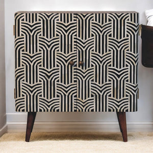 English Elm Solid Wood Honey Caramel Cabinet With Bone Inlay & Nordic Legs – Stylish Storage For Any Space B182P279250-GIGA