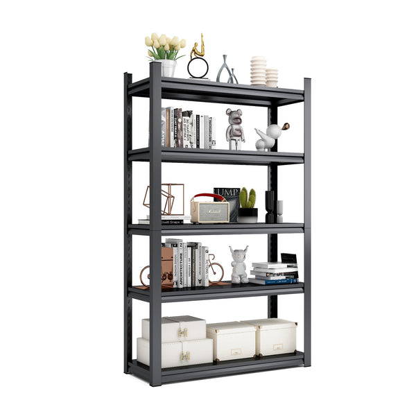 English Elm 72"H Heavy-Duty 5-Tier Metal Shelving Unit - Adjustable Industrial Storage Rack For Garage & More! T2398P160409