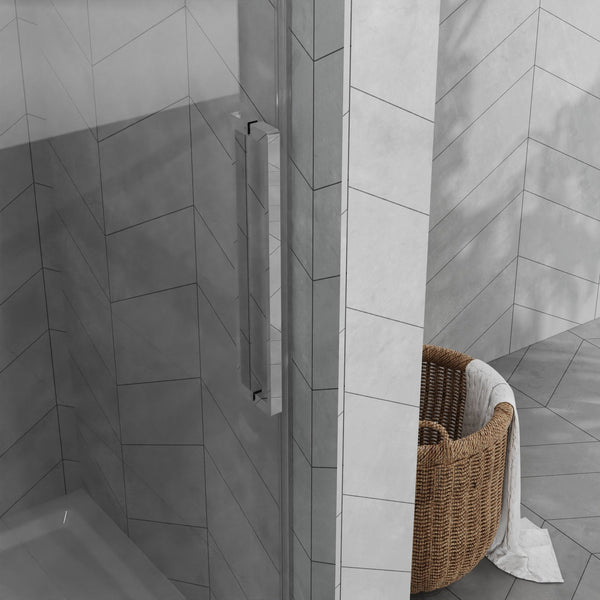 English Elm Goodyo 48"X72" Frameless Sliding Shower Door & Base Combo, Modern Acrylic Shower With Chrome Hardware W1223S00029