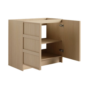 English Elm 36" Freestanding Bathroom Vanity Plywood Base Soft-close Doors Dune Oak Finish W999P392894