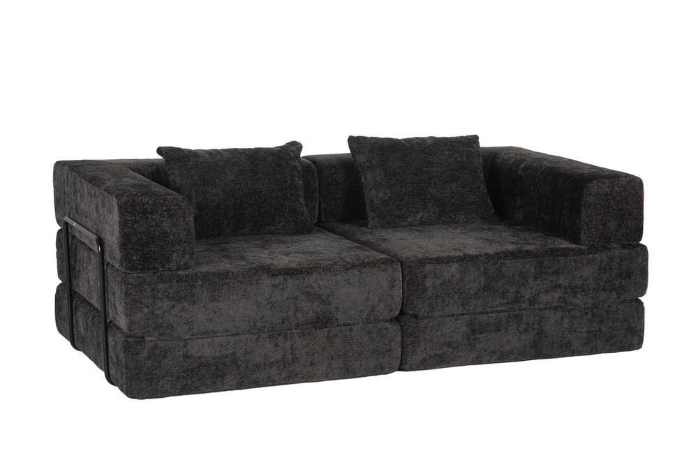 English Elm Compression Convertible Floor Sofa Bed - Flexible Modular Chenille Loveseat For Small Spaces, No Assembly! W3723P345650