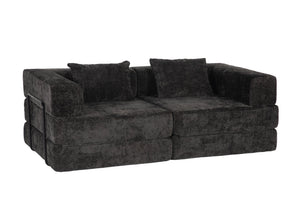 English Elm Compression Convertible Floor Sofa Bed - Flexible Modular Chenille Loveseat For Small Spaces, No Assembly! W3723P345650