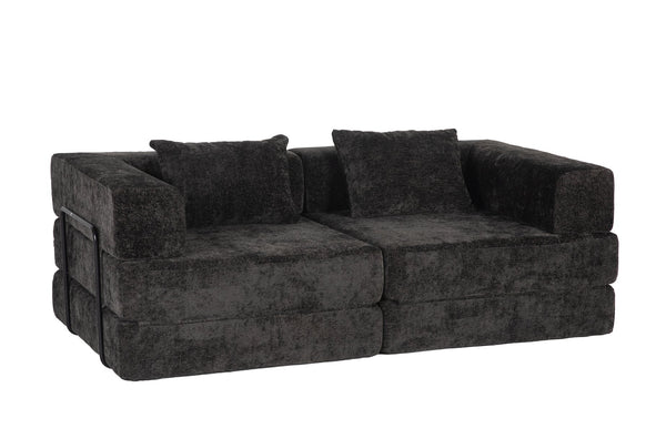 English Elm Compression Convertible Floor Sofa Bed - Flexible Modular Chenille Loveseat For Small Spaces, No Assembly! W3723P345650