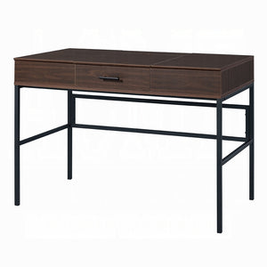 English Elm Oak Modern 1-Drawer Writing Desk with USB Port, Oak & Black Finish, Smooth Metal Glides, 42" Wide B062P209217