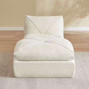 English Elm Modern Chenille Modular Sofa with Built-in Foot Pedals for Comfortable Living Rooms Beige W3396P463869