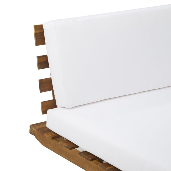 English Elm Hillcrest Solid Acacia Corner Sofa with Built-in Side Table for Outdoor Living 61288.00SBWHI-L-R-TSET