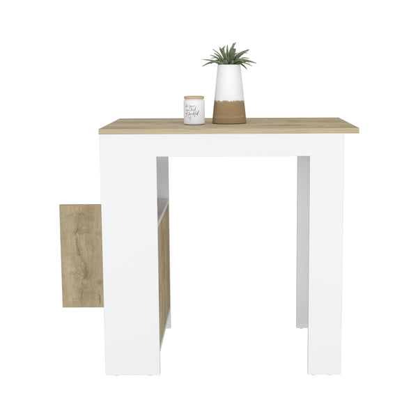 English Elm Stirling Kitchen Island with 36.2" Top, Push-to-Open Cabinet, 3 Side Shelves Multicolor Prep Hub B200P188868