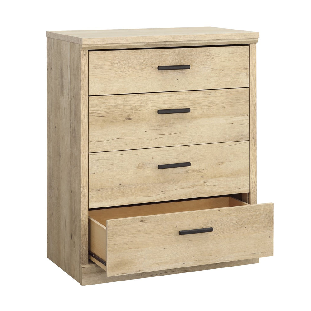 English Elm 4-Drawer Chest - Stylish Brown Finish With Rustic Handles For Effortless Organization & Display Space B356P402618