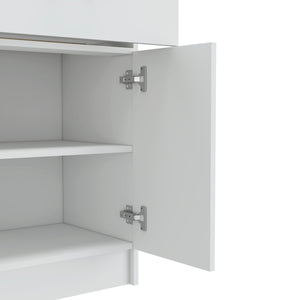 English Elm Oxford Melamine Pantry Cabinet with Drawer and Double Doors, Compact 23.6"W x 33.5"H Storage Solution B128P148780