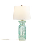 510 Design Luxuria Casual Textured Glass and Acrylic Base Table Lamp FB153-1178 Blue