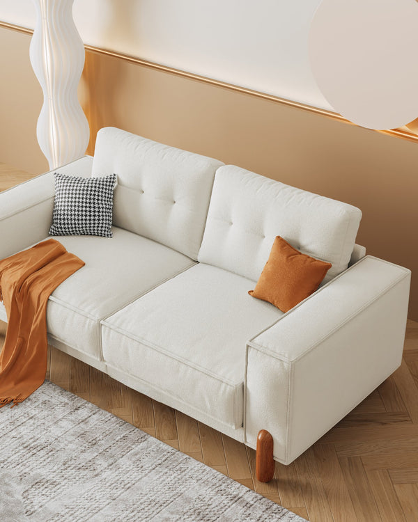 English Elm Couches Cloud-Like Chenille Loveseat 65" Compact Tufted Sofa 24" Deep Seat 900lb Sturdy Frame W2656P171901