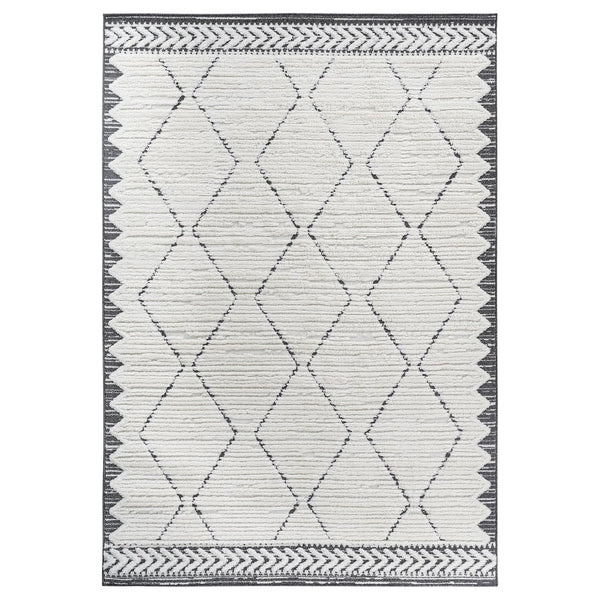 English Elm Step Collection Trellis Geometric Indoor Rug High-low Polypropylene Bohemian Accent B189P448811