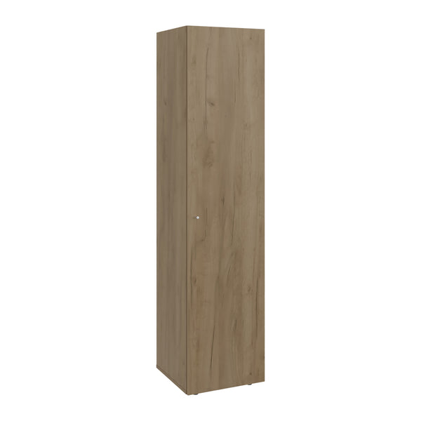 English Elm Deftones Tall Narrow Wenge Cabinet Four Shelves Slim Floor to Ceiling Bedroom Storage B128P485411