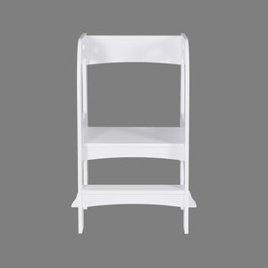 English Elm Child Standing Tower Montessori Toddler Step Stool for Kitchen & Bathroom, Safe MDF Learning Aid White 34.45 L x 20.08 W x 3.54 H W2297P194093