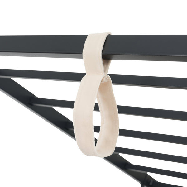 English Elm Upholstered Velvet Daybed with Hydraulic Storage & Metal Slatted Frame, Twin Sofa Bed, 300 lb Capacity Beige N736P333613B