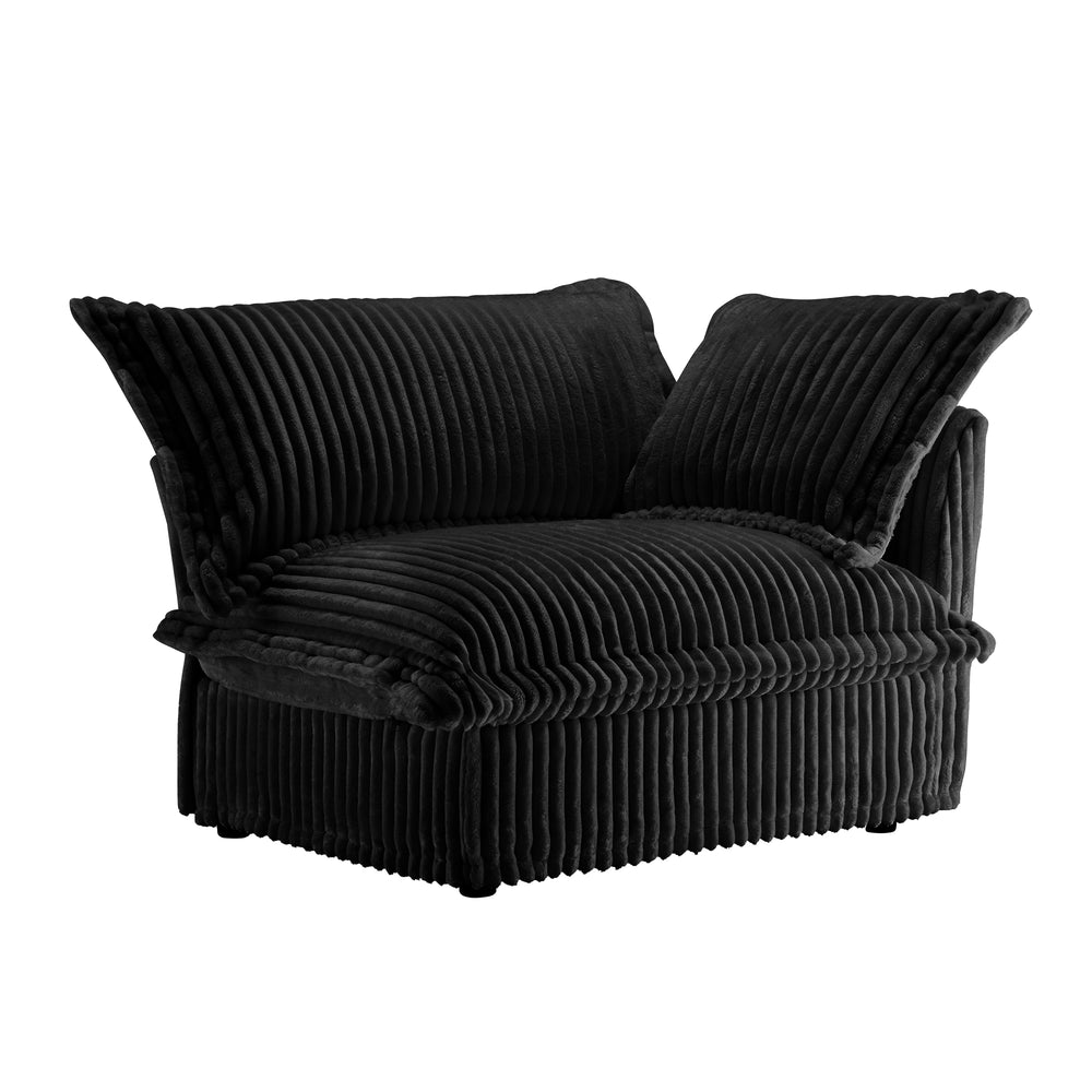 English Elm Koala Corduroy Left Chaise Sectional Sofa Deep Seat High Back Living Room Comfort W3041P272944