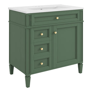 English Elm 30'' Modern Bathroom Vanity With Ceramic Sink, Ample Storage & Soft-Close Drawers For Elegance N710P206904F