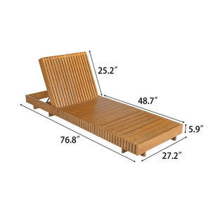 English Elm Christopher Knight Home® - Lounge Chaise Set - Elegant Acacia Wood With Cream Cushion, Ergonomic Design & Adjustable Comfort N770P281696C_65429.00CUSH