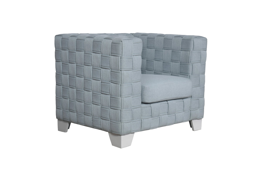 English Elm Saree Light Teal Chenille Accent Chair with Pocket Coil Seat, KD Legs, Plush Foam, Durable Frame B2726P256343