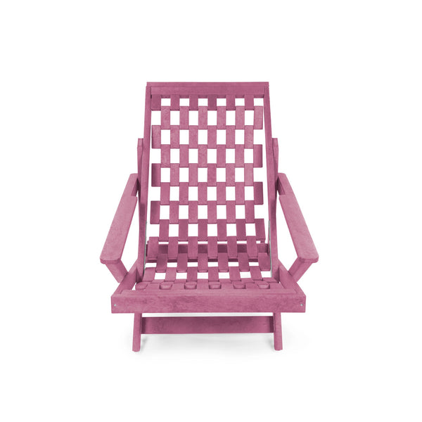 English Elm Pinecrest Outdoor Folding Lounge Chair Recycled Hdpe Reclining Patio Seat with Cushion Burgundy B2745P409695