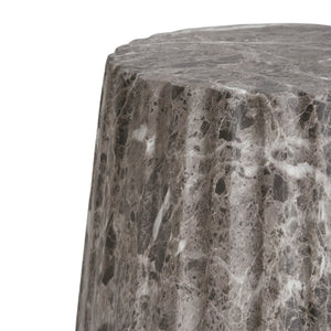 English Elm Christopher Knight Home® - Outdoor Carved Side Table - Modern Lightweight Concrete Pedestal For Indoor & Outdoor Elegance N773P283510B