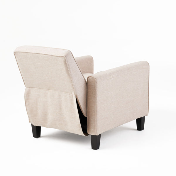 English Elm Christopher Knight Home® - Light Beige Linen Push Back Chair with Plush Padding, Ergonomic Recline, Durable Frame for Home Comfort 52422.00FLBEI