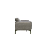 English Elm Wallace & Bay - Wallace & Bay  Onyx Gray Leather Sofa