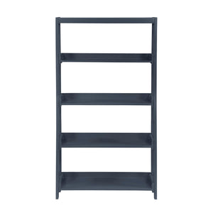 English Elm Modern Four Shelf Wooden Bookcase Vertical Storage Unit for Bedroom or Office Navy Blue B011P460077