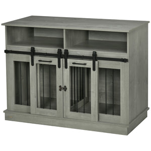 English Elm Pawhut Stylish Dog Crate Furniture & Storage Console For Large Dogs Or Two Small Pets, Gray Finish W2225P217163-GIGA