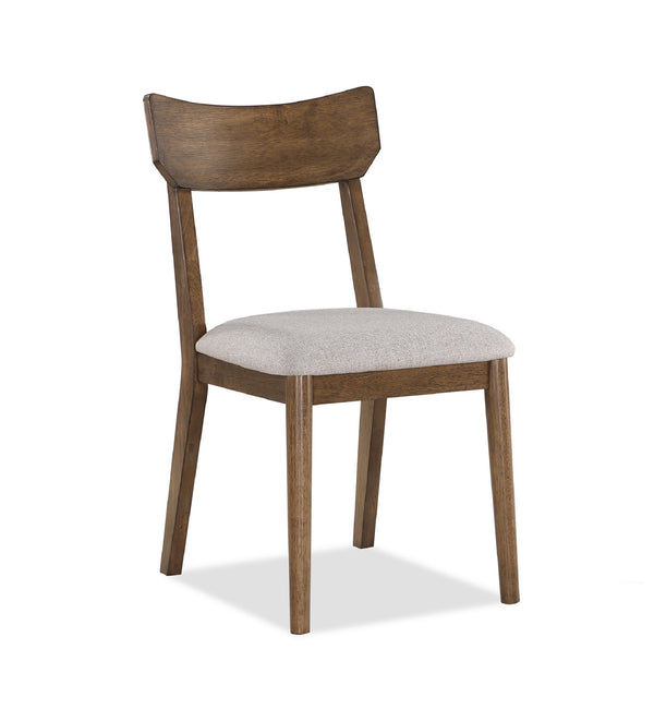 English Elm Mid-Century 5-Piece Dining Set with Square Woodgrain Table and Upholstered Chairs for Small Spaces Brown 43.75 L x 43.75 W x 5.25 H B011S01970