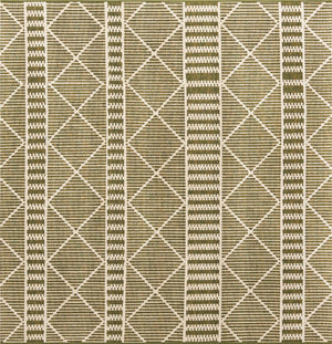 Unique Loom Outdoor Trellis Dalyan Machine Made Striped Rug Green, Ivory 5' 4" x 6' 1"