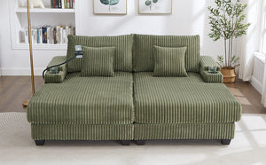 English Elm Swivel Barrel Accent Chair Chenille Tufted Round Club Seat for Living Room Lounge Green N719S002270F