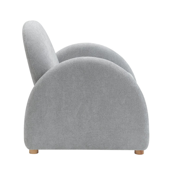 English Elm Modern Boucle Accent Armchair – Stylish Gray Lounge Chair With Curved Armrests For Any Space T3903P372602
