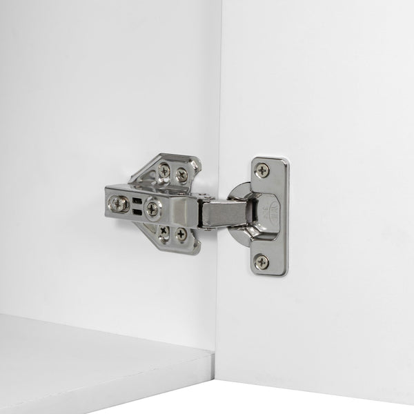 English Elm 20 Modern Wall-Mounted Bathroom Vanity with Ceramic Sink, Diamond Door, Gold Handles & Shelves — Compact White N725P314033K