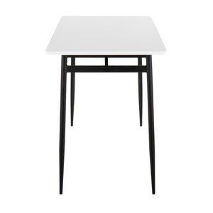 English Elm Marcel Counter Table – Sleek Black Metal & White Wood Design For Modern Dining & Entertaining Spaces B202P223372