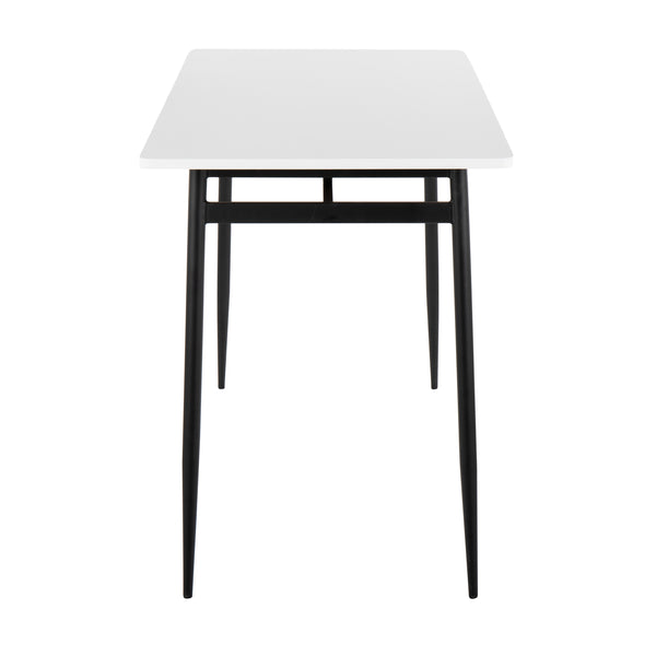 English Elm Marcel Counter Table – Sleek Black Metal & White Wood Design For Modern Dining & Entertaining Spaces B202P223372