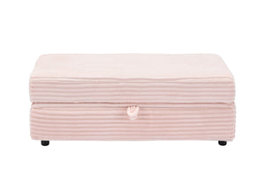 English Elm 47.24-inch corduroy armchair with storage ottoman and USB ports, spring seat, solid wood frame lounge Pink W3356S00022