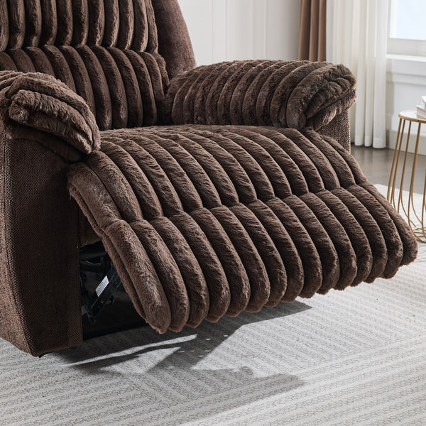 English Elm Cc Power Recliner Chair Faux Leather Executive Seat with Usb Port for Home Office Brown Mix W1805S00197