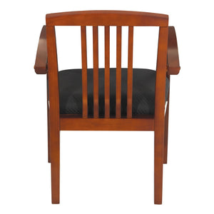 OSP Home Furnishings Wood Back Guest Chair Solid Hardwood Frame for Office Reception with Reinforced Corner Blocks Cherry KEN77LCH-3