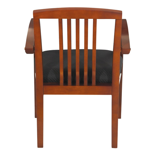 OSP Home Furnishings Wood Back Guest Chair Solid Hardwood Frame for Office Reception with Reinforced Corner Blocks Cherry KEN77LCH-3