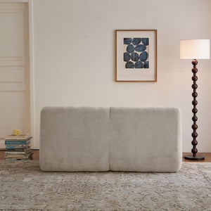 English Elm Shoes Chenille Memory Foam Loveseat Deep Seat Sofa for Apartments and Small Living Rooms Beige W668P381926
