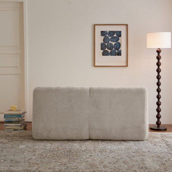 English Elm Shoes Chenille Memory Foam Loveseat Deep Seat Sofa for Apartments and Small Living Rooms Beige W668P381926