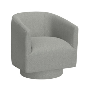 English Elm Wallace & Bay - Gray Swivel Accent Chair - Modern Meteor Gray Upholstered Comfort For Living Rooms And Offices B361P384447-GIGA