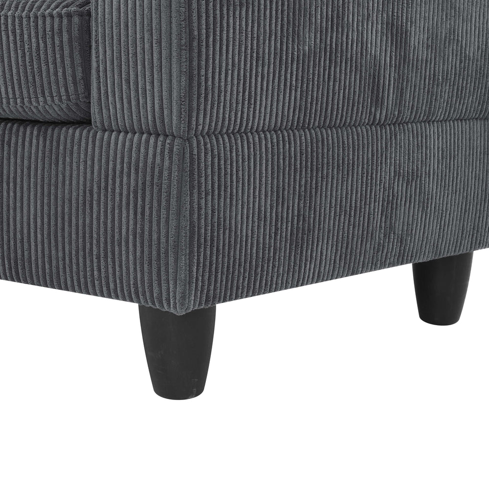 English Elm Savannah Corduroy Modular Sectional with Ottoman for Flexible Living Room Arrangements B355S00015