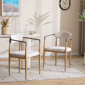 English Elm Christopher Knight Home® - Dining Arm Chairs Set Of 2 - Modern Upholstered Design With Iron Frame For Elegant Dining Comfort N771P232981K