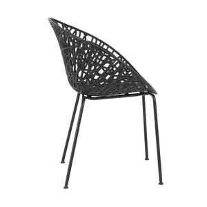 English Elm Christopher Knight Home® - Neiman Outdoor Dining Chair Set of 2 with Weather-Resistant Iron Frame and Perforated Diamond Design Black N775P256374B