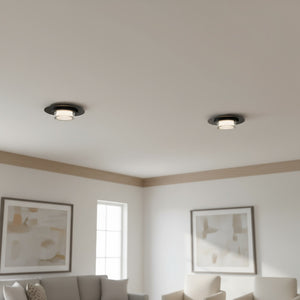 English Elm 12 Inch Square Integrated Led Flush Mount Dimmable Ceiling Light with Acrylic Diffuser Black B370P400759