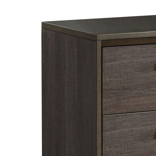 English Elm Manvel Solid Wood Nightstand Two Drawer Antique Gray Finish for Modern Bedrooms B056P417103